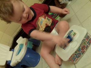 We used stickers to transform this wipes container into a potty training reward treasure box.
